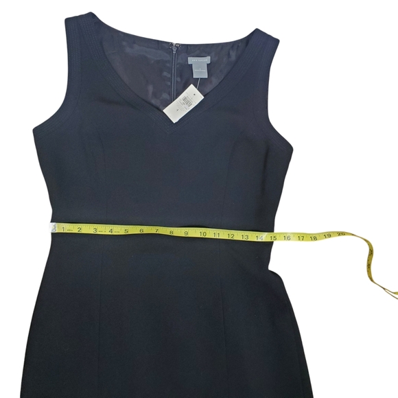 NEW Ann Taylor Sleeveless Little Black Dress Sz 4 LBD V-neck Back Ruffle Career - Picture 14 of 15